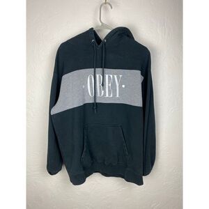 OBEY hoodie black and grey‎ Large mens